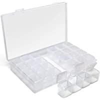 Los mejores  - iGadgitz Home U7112 Caja Almacenamiento Diamond Painting (28 macetas) Caja Compartimentos Bordado -Transparente -1 Caja